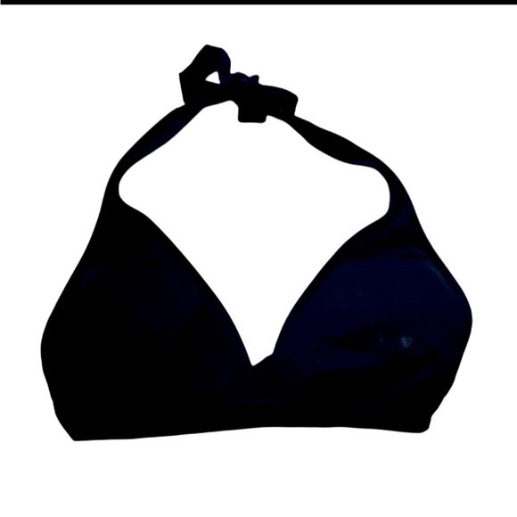 NWOT Women’s Shade & Shore Black Halter Style Bikini Top, size Large - Picture 1 of 3